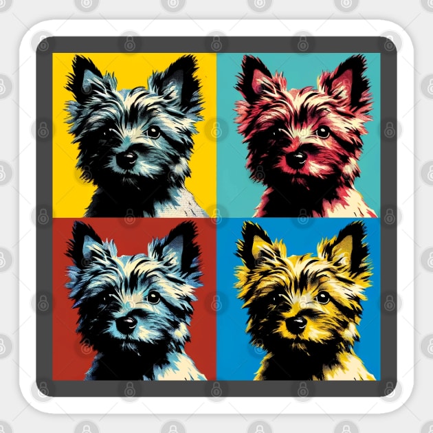 Pop Retro Art Cairn Terrier - Cute Puppy Sticker by PawPopArt